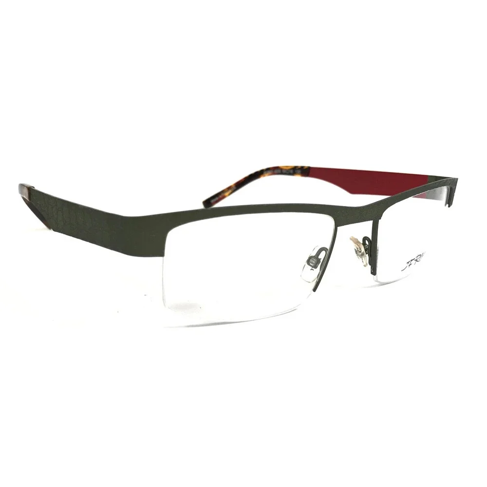 J.F. Rey Eyeglasses Frames JF2601 4530 Khaki Red Olive Green Textured 55-18-130